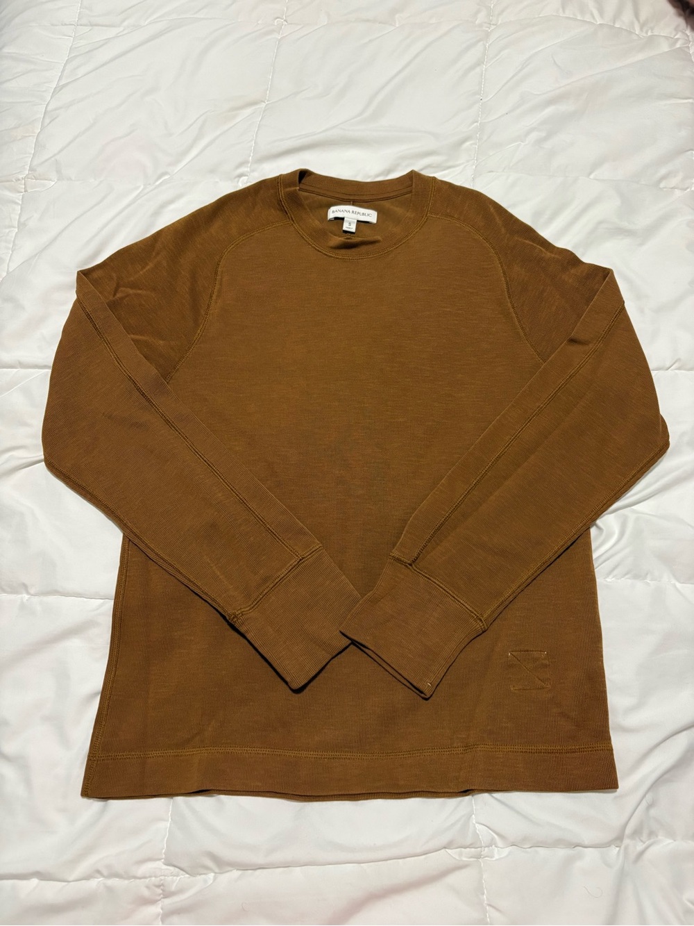 Banana Republic Slub Double-Knit Crewneck Long Sleeve Tee
